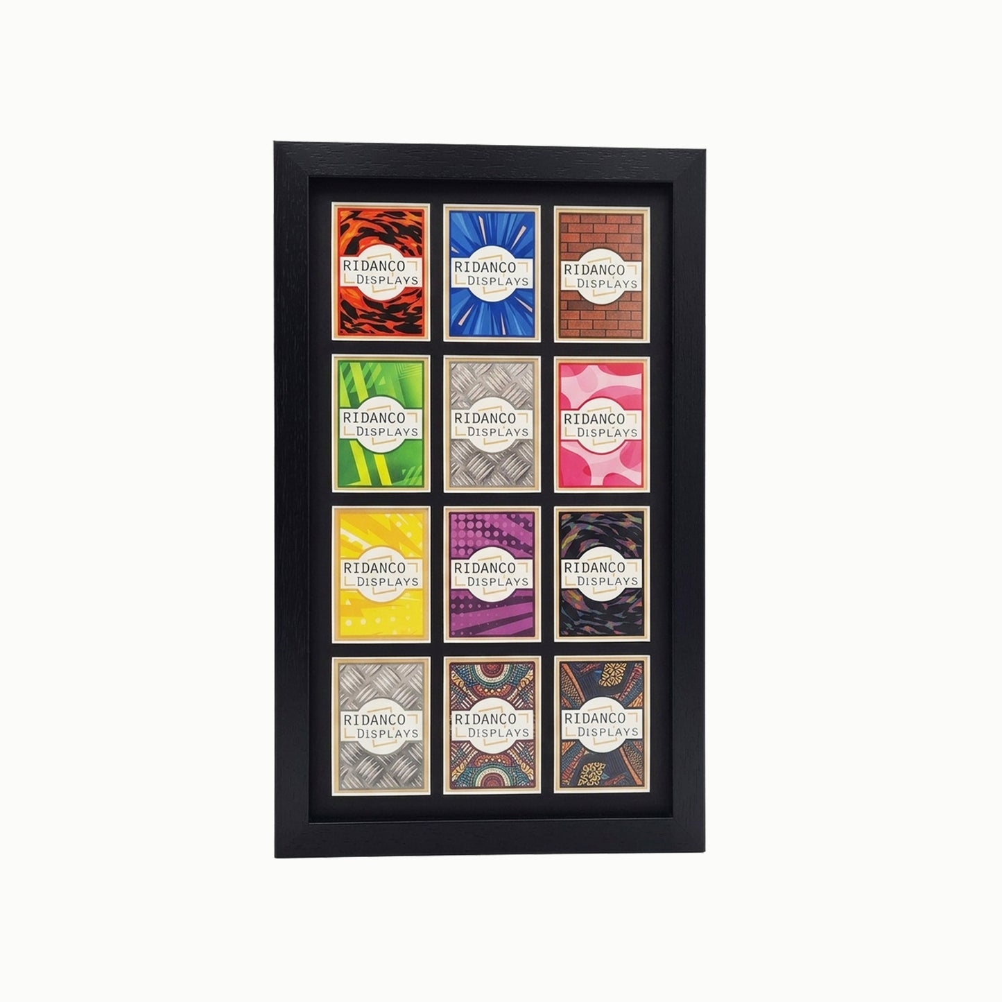 12 (3x4) Raw Trading Card Display Frame | Black | Ridanco Core