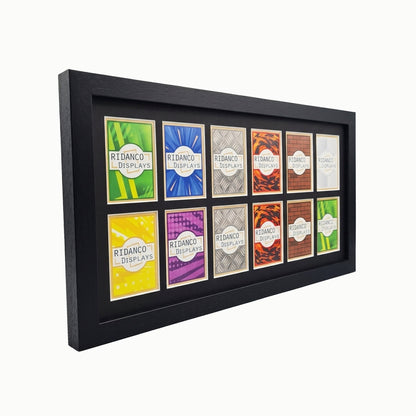 12 (6x2) Raw Trading Card Display Frame | Black | Ridanco Core
