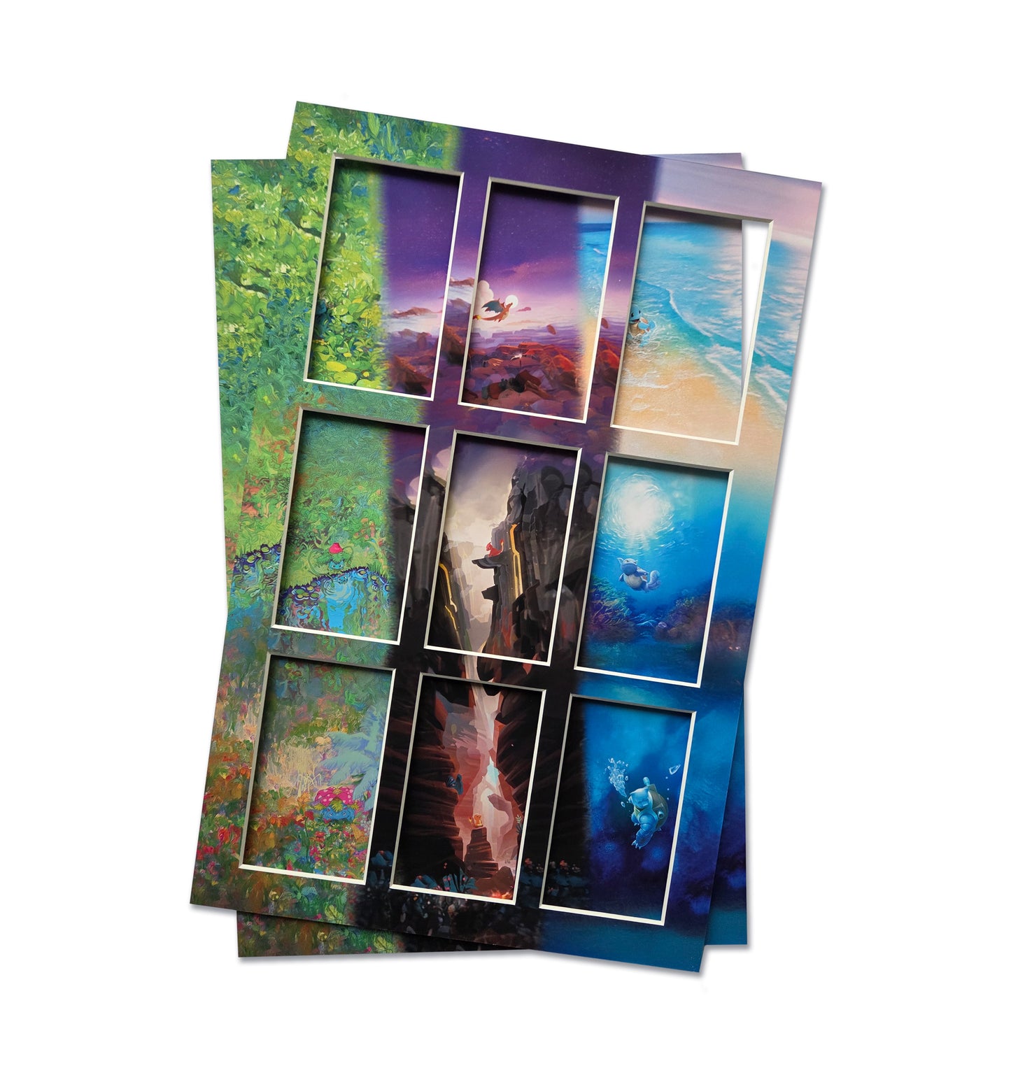 Pokemon 151 Evo Line Print 9 Slab Frame