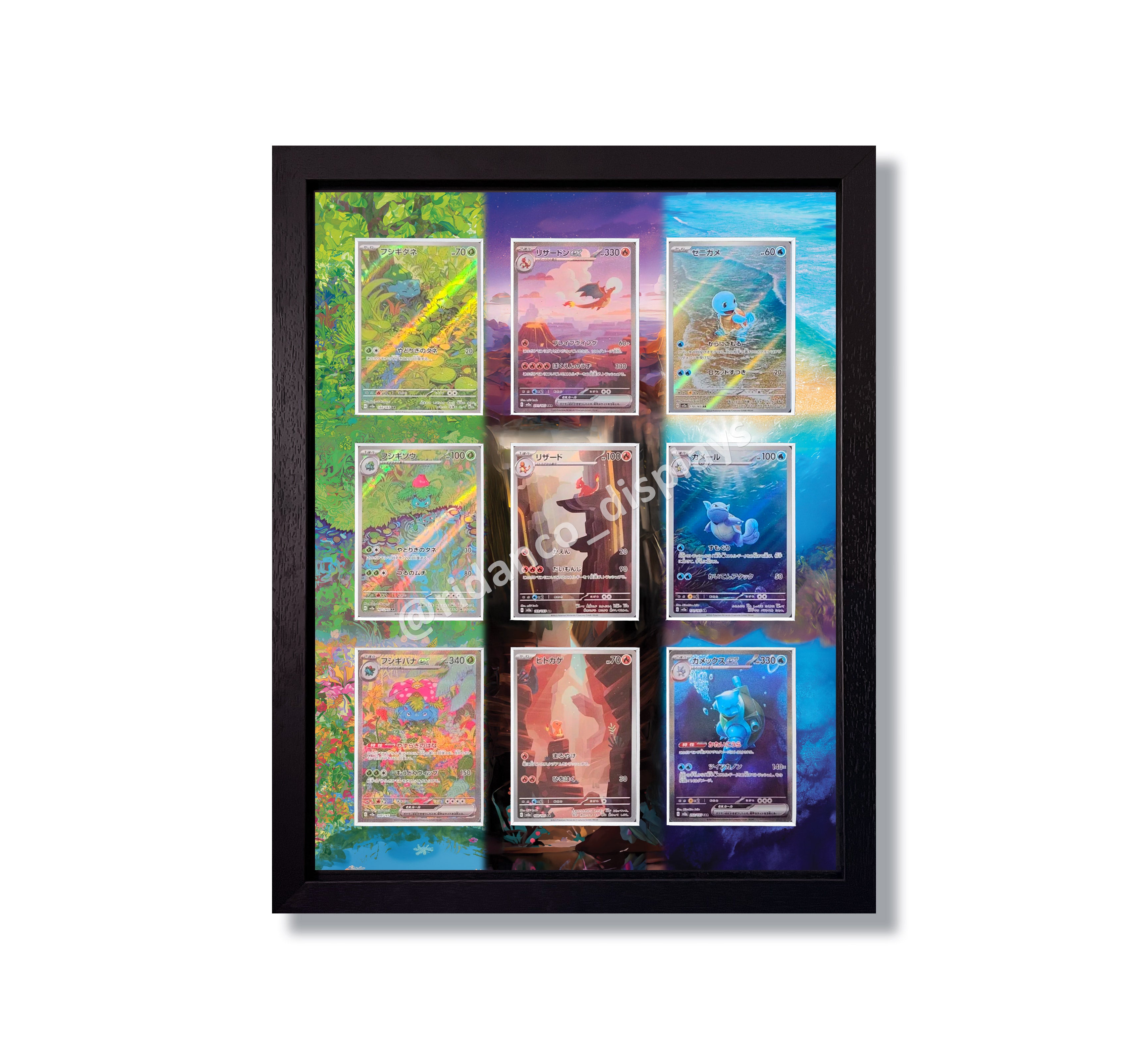 Pokemon 151 Evo Line Print 9 Starters Raw Card Frame – Ridanco Displays