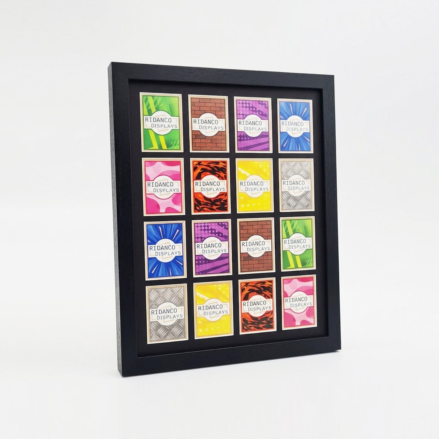 16 (4x4) Raw Trading Card Display Frame | Black | Ridanco Core
