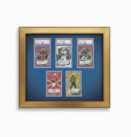 5 (3+2) Graded Card Slab Frame | Gold/Dark Blue