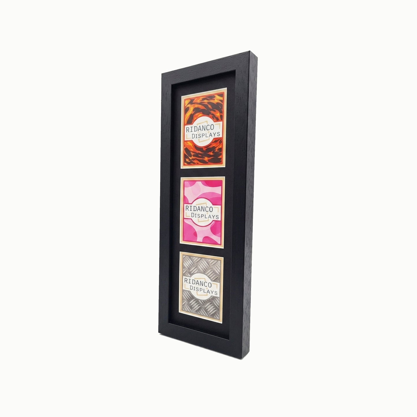 3 Raw 'Portrait' Trading Card Display Frame | Black, 22x22mm | Ridanco Core