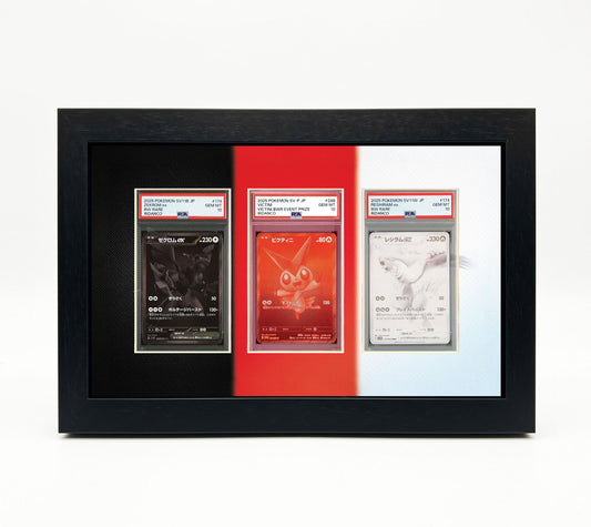 Black Bolt/White Flare Zekrom, Victini, Reshiram Print 3 Slab Frame