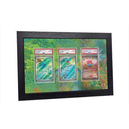 Grass Starter Pokemon 151 Evo Line Print 3 Slab Frame | Landscape Version