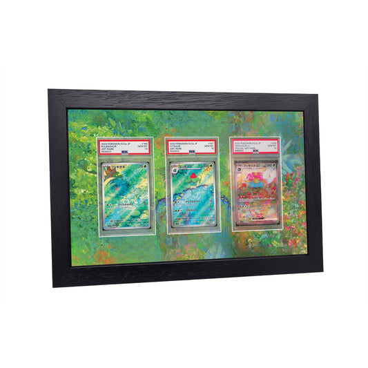 Grass Starter Pokemon 151 Evo Line Print 3 Slab Frame | Landscape Version