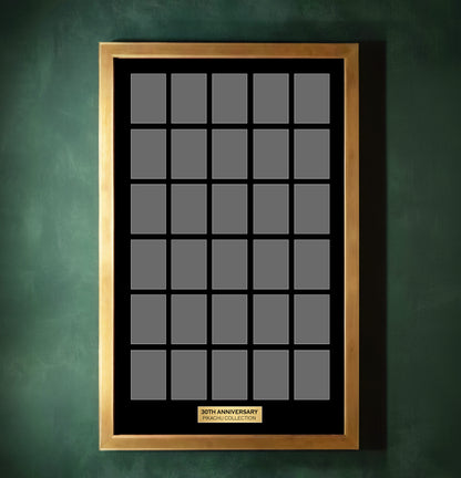30 Raw Trading Card Display Frame with Printed Plaque | Pokemon 30th Anniversary Pikachu