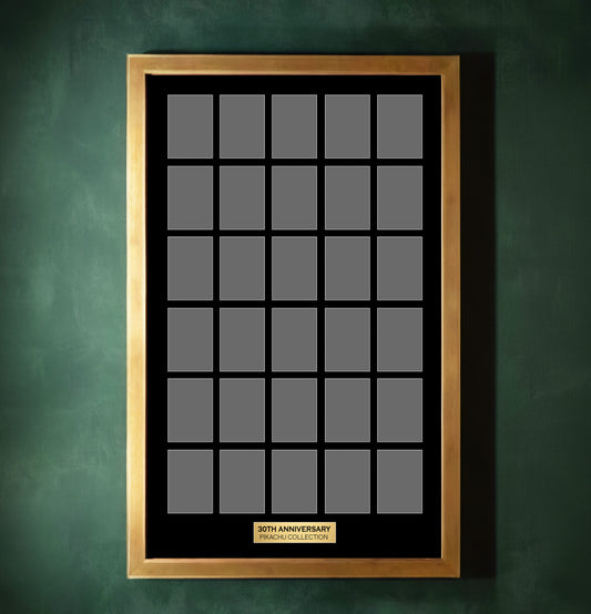 30 Raw Trading Card Display Frame with Printed Plaque | Pokemon 30th Anniversary Pikachu