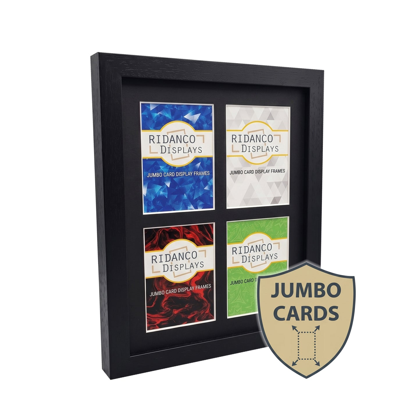 4 Jumbo (Oversize Cards) Display Frame | 2x2 Layout | Black 30x20mm