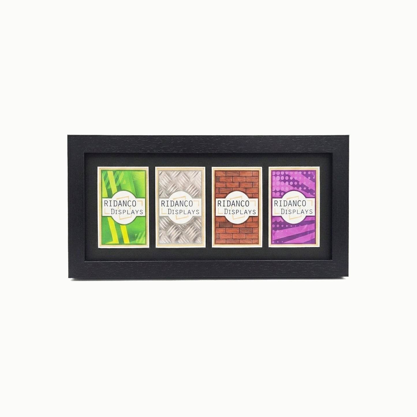 4 (1x4) Raw Trading Card Display Frame | Black | Ridanco Core