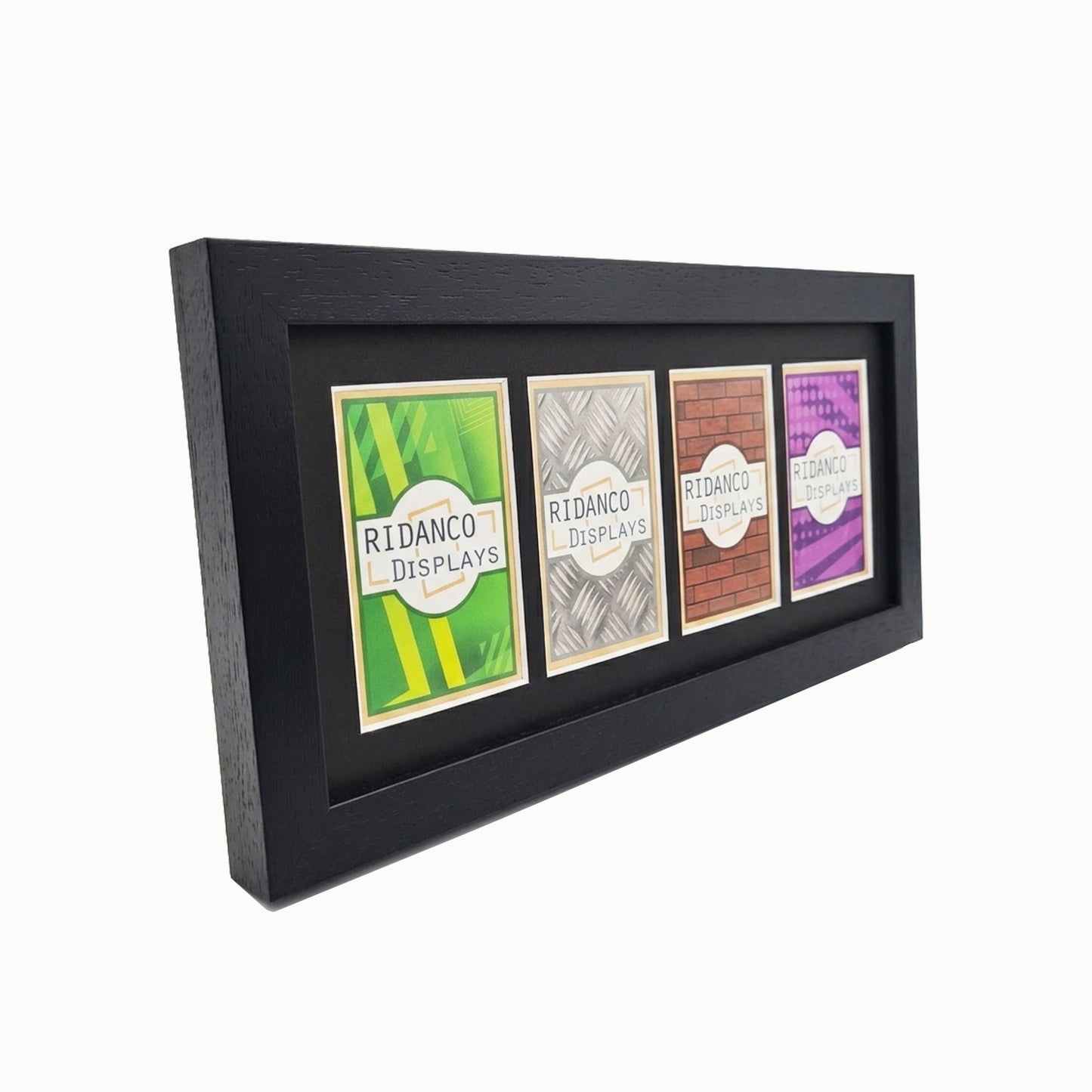 4 (1x4) Raw Trading Card Display Frame | Black | Ridanco Core