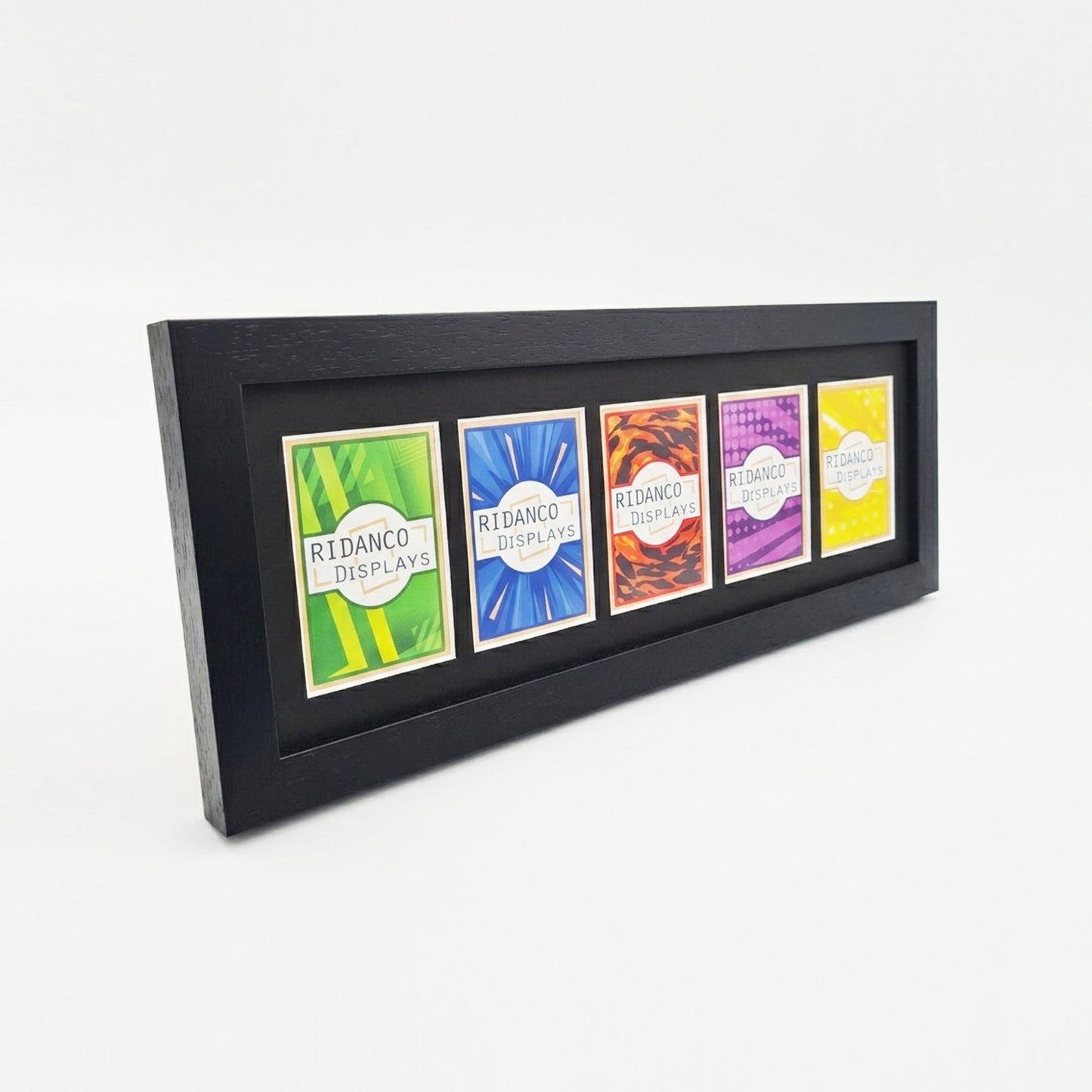 5 (1x5) Raw Trading Card Display Frame | Black, 22x22mm | Ridanco Core
