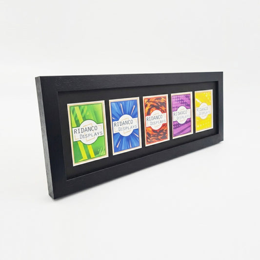 5 (1x5) Raw Trading Card Display Frame | Black, 22x22mm | Ridanco Core