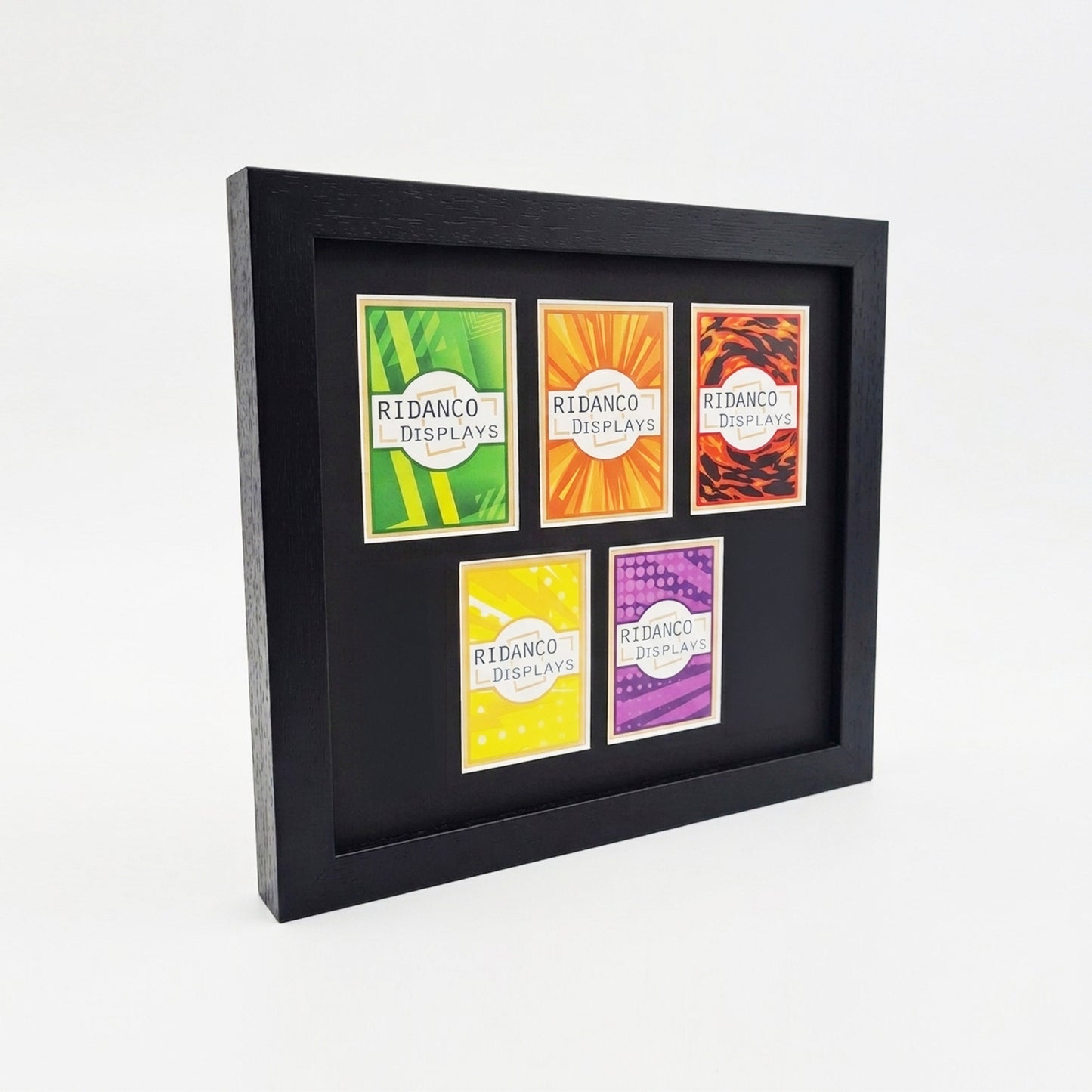 5 (3+2 / 2+3) Raw Trading Card Display Frame | Black, 22x22mm | Ridanco Core