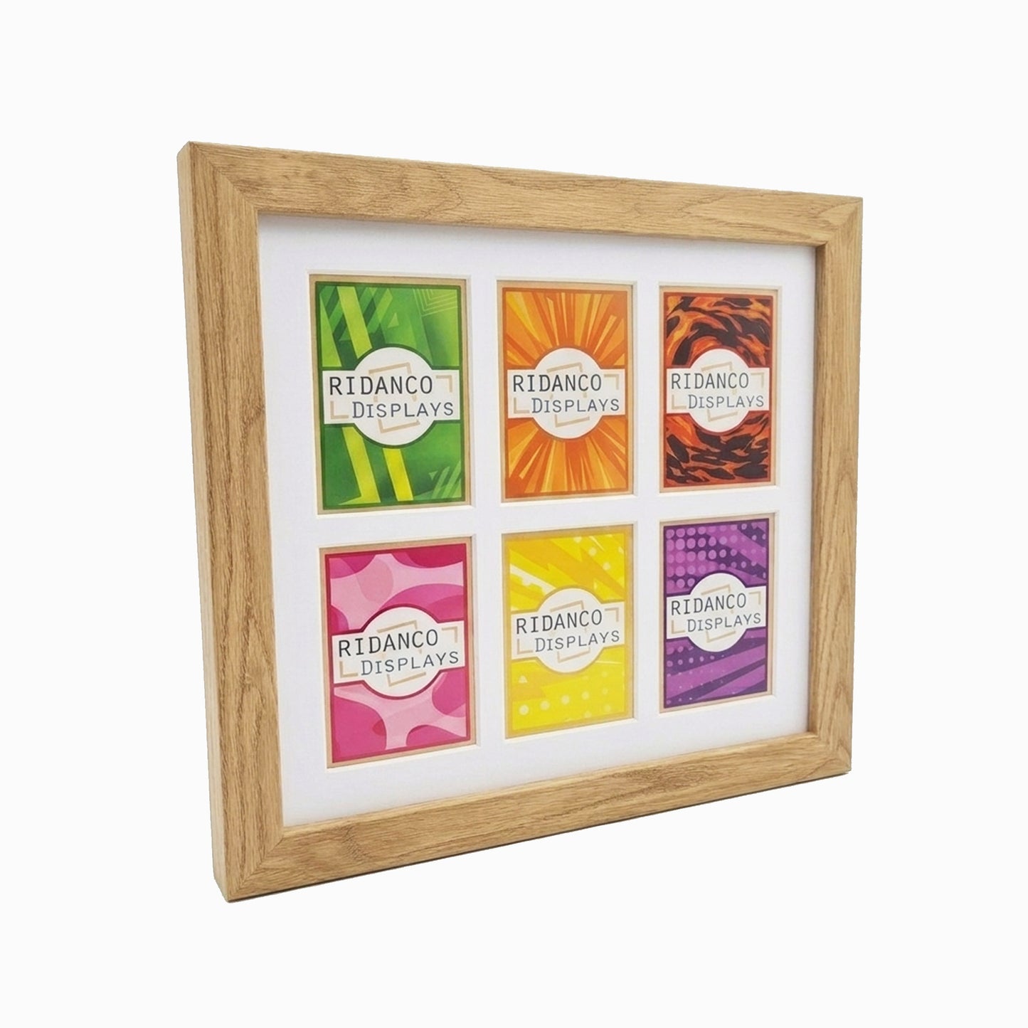 6 Raw Trading Card Display Frame | Oak, 22x22mm