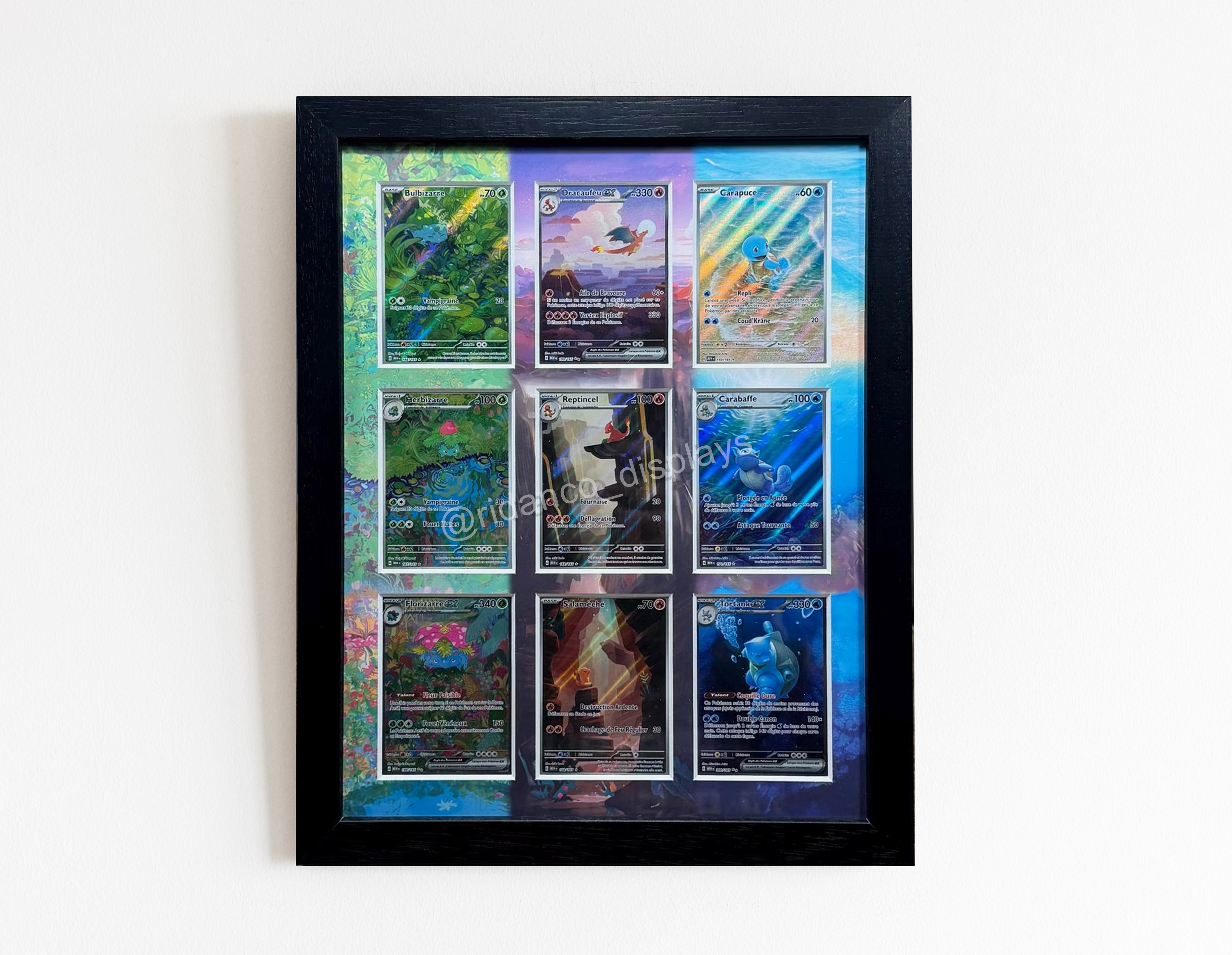 Pokemon 151 Evo Line Print 9 Starters Raw Card Frame – Ridanco Displays