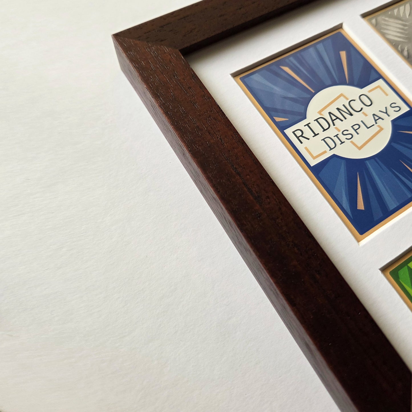 9 Raw Trading Card Display Frame | Dark Wood, 22x22mm