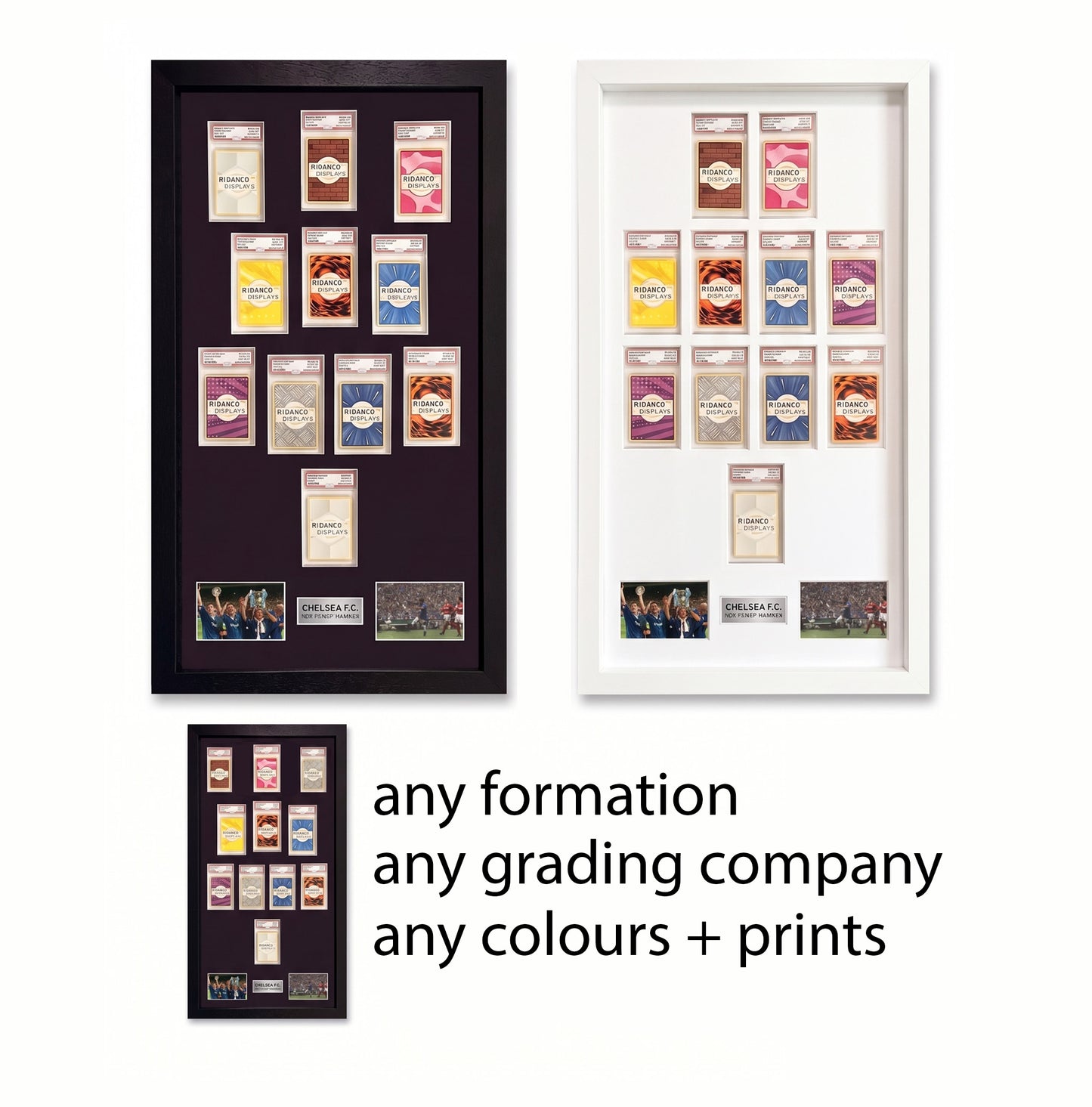 11 Graded Card Slab Frame Frame | Standard Mount + 'Extras' | Various Colours