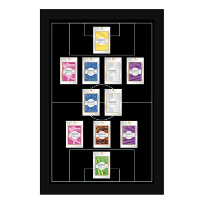11 (3-2-4-1) Magnetic (One-Touch) Cases Football Formation Frame | Inscribed | Black
