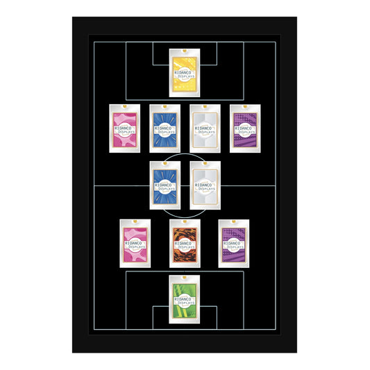 11 (3-2-4-1) Magnetic (One-Touch) Cases Football Formation Frame | Inscribed | Black