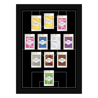 11 (3-4-2-1) Magnetic (One-Touch) Cases Football Formation Frame | Inscribed | Black