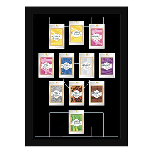 11 (3-4-2-1) Magnetic (One-Touch) Cases Football Formation Frame | Inscribed | Black