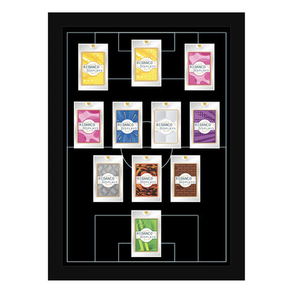 11 (3-4-3) Magnetic (One-Touch) Cases Football Formation Frame | Inscribed | Black