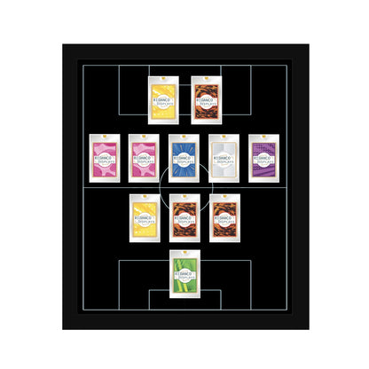 11 (3-5-2) Magnetic (One-Touch) Cases Football Formation Frame | Inscribed | Black