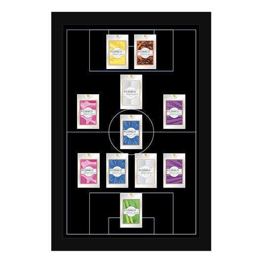 11 (4-1-2-1-2) Magnetic (One-Touch) Cases Football Formation Frame | Inscribed | Black