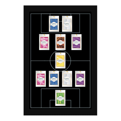 11 (4-1-3-2) Magnetic (One-Touch) Cases Football Formation Frame | Inscribed | Black