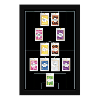 11 (4-2-2-2) Magnetic (One-Touch) Cases Football Formation Frame | Inscribed | Black