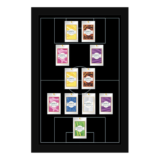 11 (4-2-2-2) Magnetic (One-Touch) Cases Football Formation Frame | Inscribed | Black
