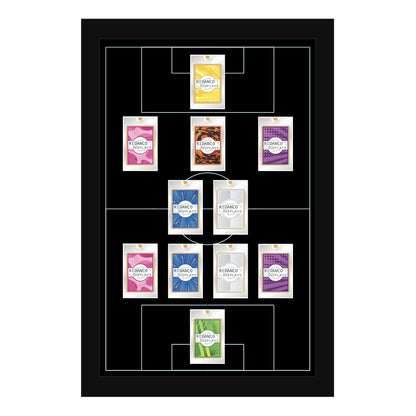 11 (4-2-3-1) Magnetic (One-Touch) Cases Football Formation Frame | Inscribed | Black