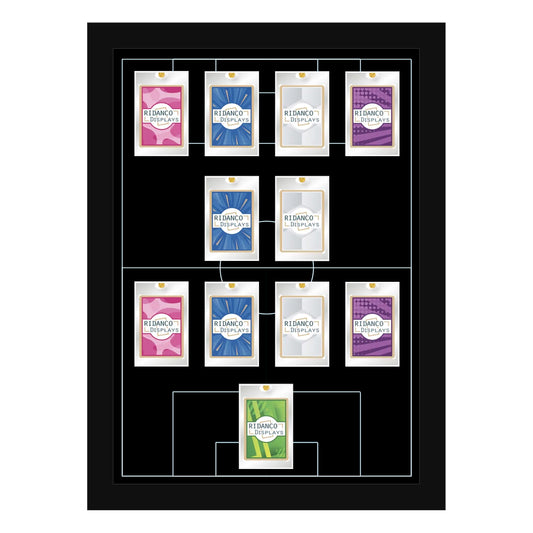 11 (4-2-4) Magnetic (One-Touch) Cases Football Formation Frame | Inscribed | Black