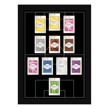 11 (4-3-2-1) Magnetic (One-Touch) Cases Football Formation Frame | Inscribed | Black