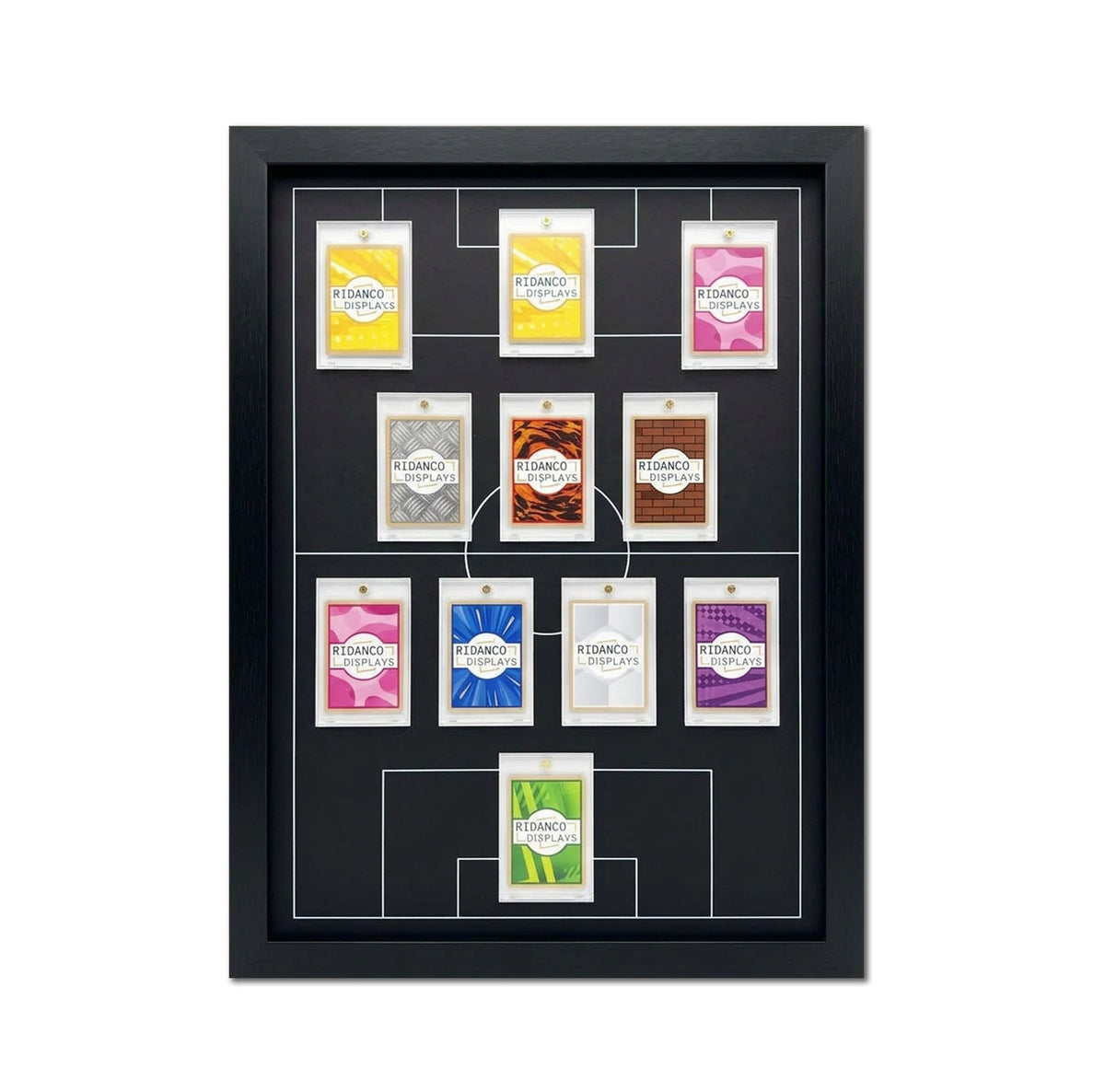 11 (4-3-3) Magnetic (One-Touch) Cases Football Formation Frame | Inscribed | Black