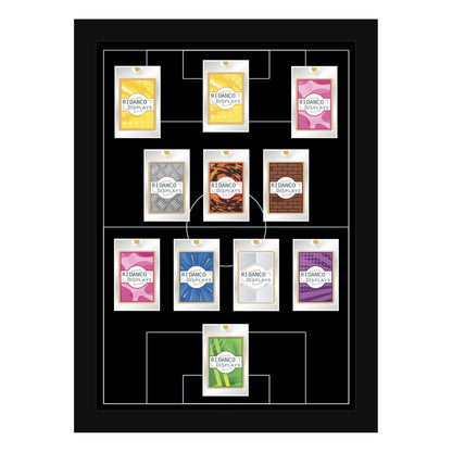 11 (4-3-3) Magnetic (One-Touch) Cases Football Formation Frame | Inscribed | Black