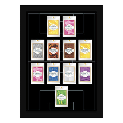 11 (4-4-2) Magnetic (One-Touch) Cases Football Formation Frame | Inscribed | Black