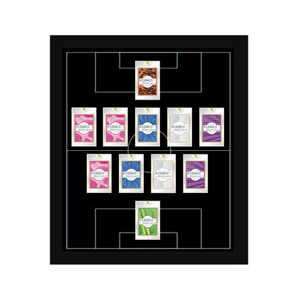 11 (4-5-1) Magnetic (One-Touch) Cases Football Formation Frame | Inscribed | Black