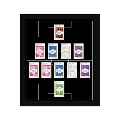 11 (5-4-1) Magnetic (One-Touch) Cases Football Formation Frame | Inscribed | Black