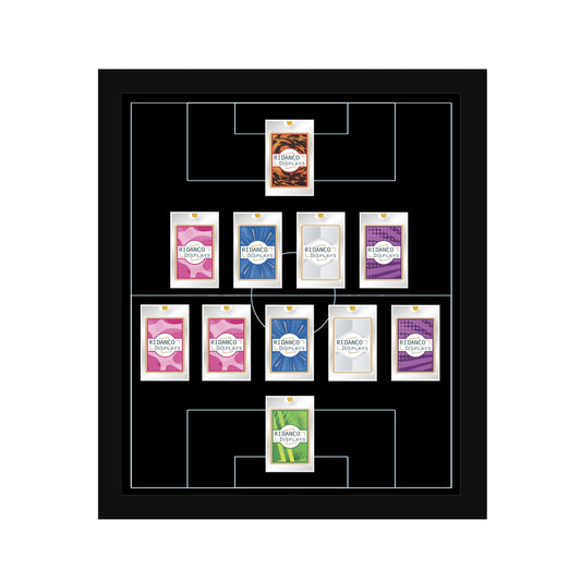 11 (5-4-1) Magnetic (One-Touch) Cases Football Formation Frame | Inscribed | Black
