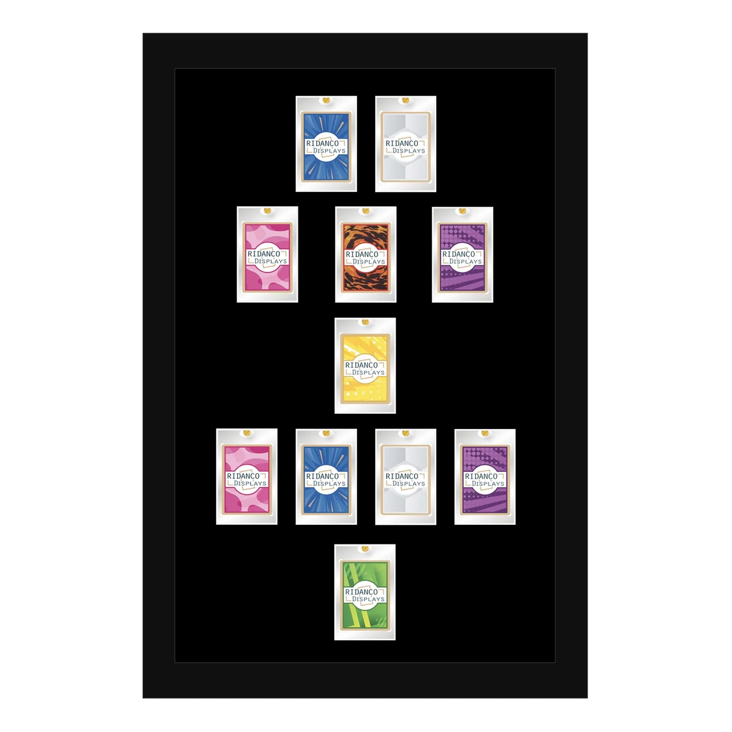 11 (4-1-3-2) Magnetic (One-Touch) Cases Football Formation Frame | Plain | Black