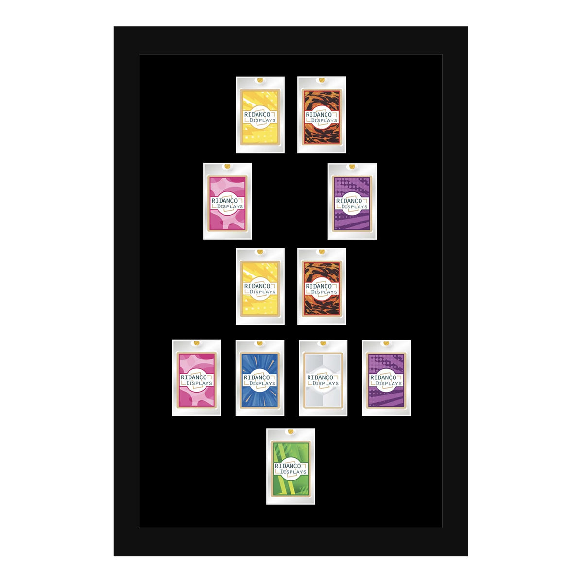 11 (4-2-2-2) Magnetic (One-Touch) Cases Football Formation Frame | Plain | Black