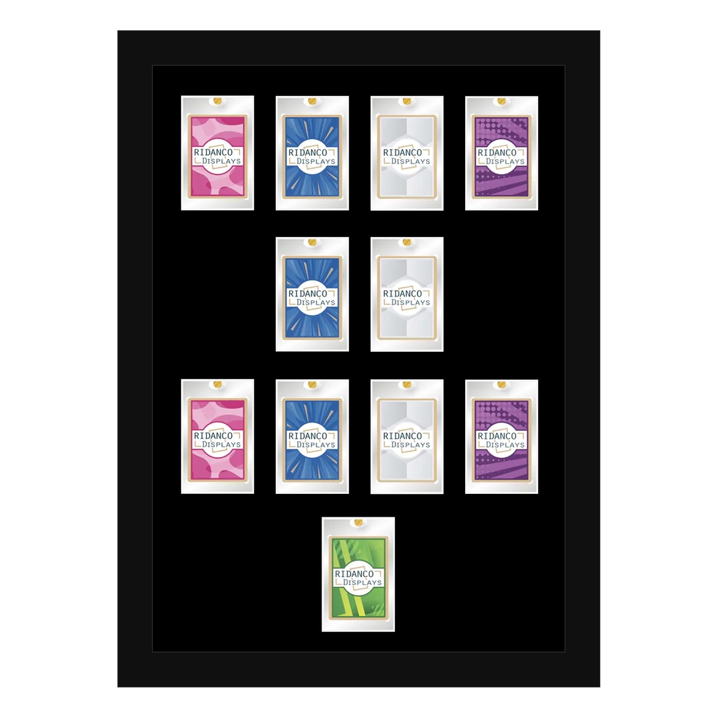 11 (4-2-4) Magnetic (One-Touch) Cases Football Formation Frame | Plain | Black