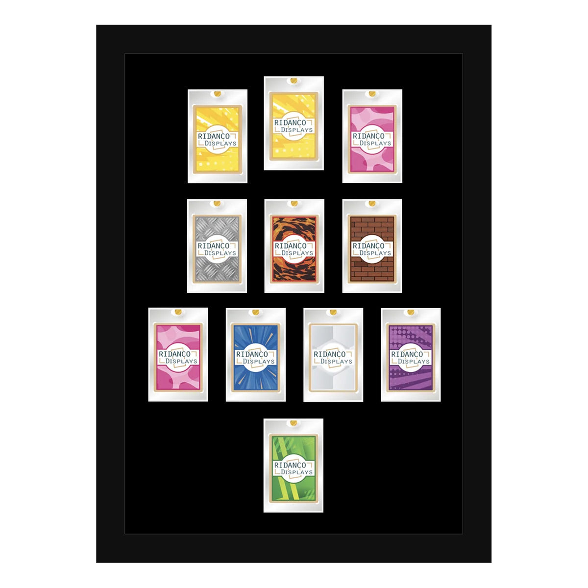 11 (4-3-2-1) Magnetic (One-Touch) Cases Football Formation Frame | Plain | Black