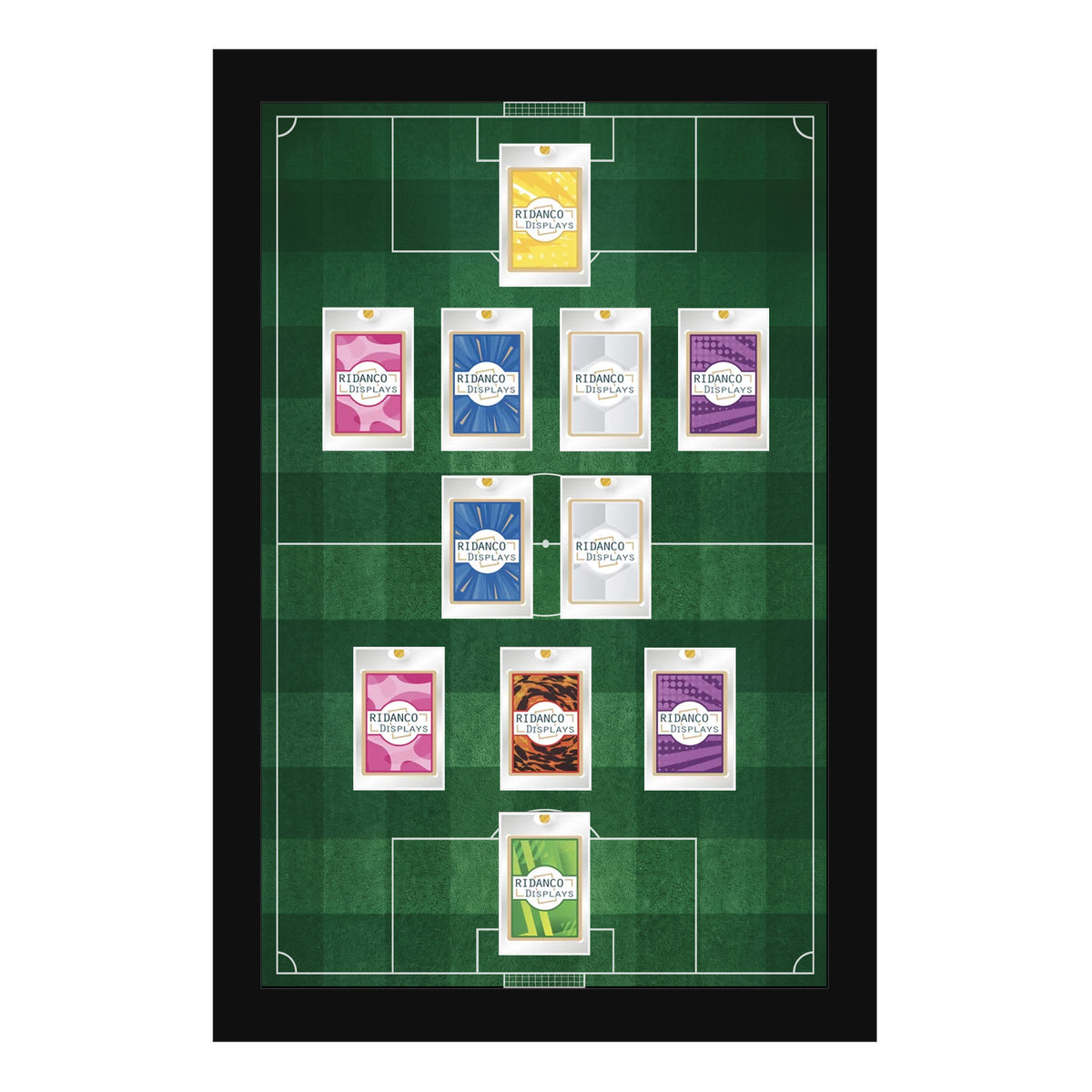 11 (3-2-4-1) Magnetic (One-Touch) Cases Football Formation Frame | Printed | Black