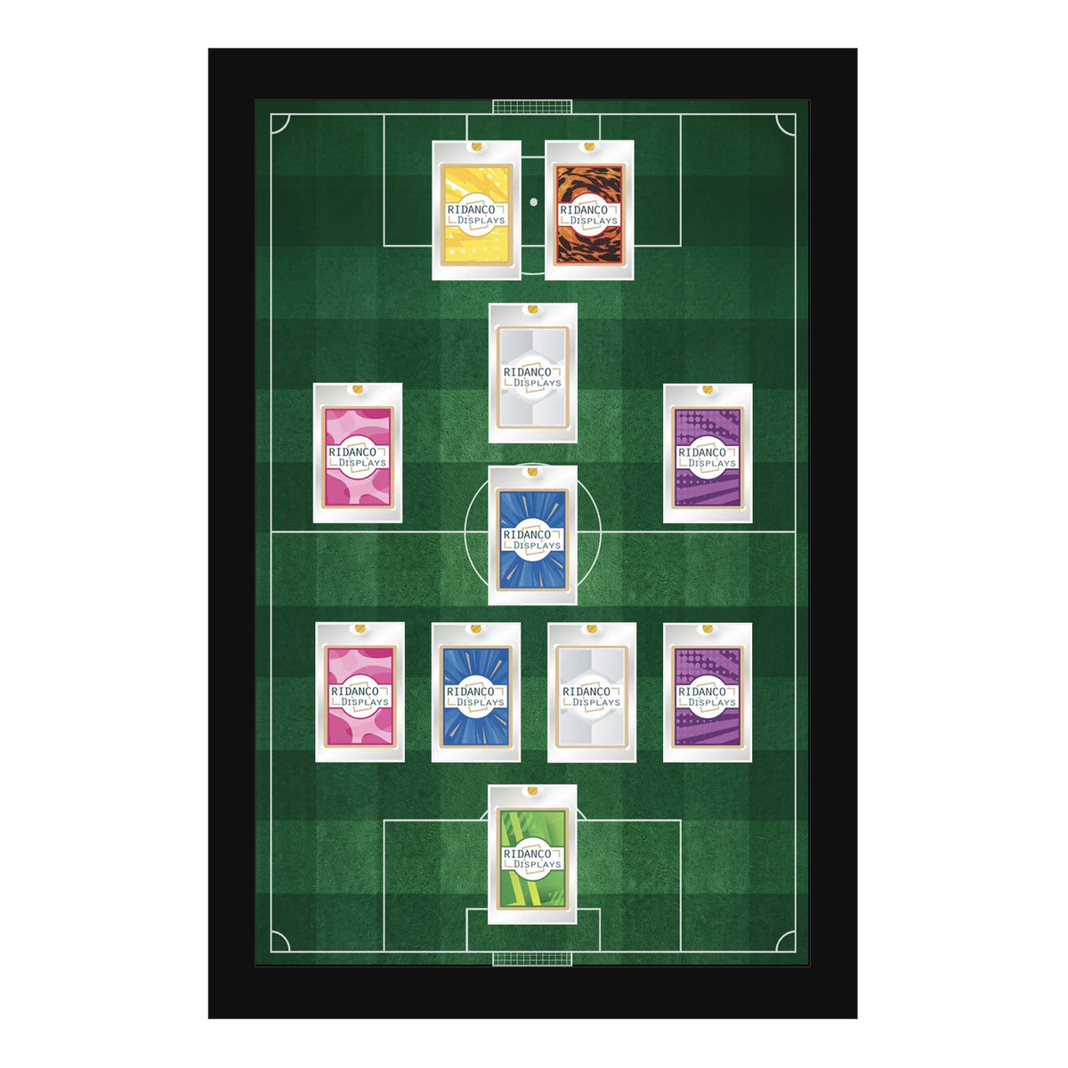 11 (4-1-2-1-2) Magnetic (One-Touch) Cases Football Formation Frame | Printed | Black