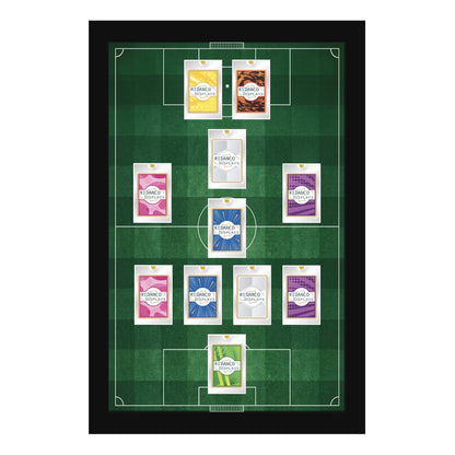 11 (4-1-2-1-2) Magnetic (One-Touch) Cases Football Formation Frame | Printed | Black