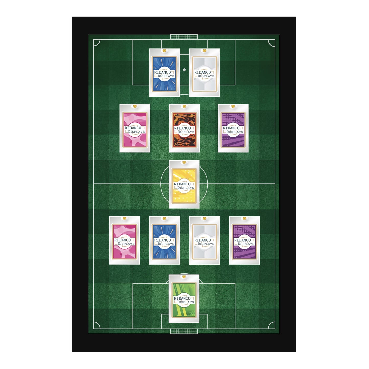 11 (4-1-3-2) Magnetic (One-Touch) Cases Football Formation Frame | Printed | Black
