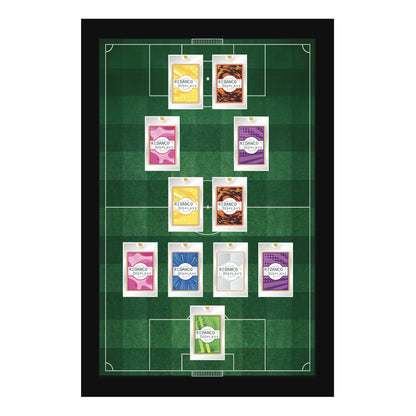 11 (4-2-2-2) Magnetic (One-Touch) Cases Football Formation Frame | Printed | Black